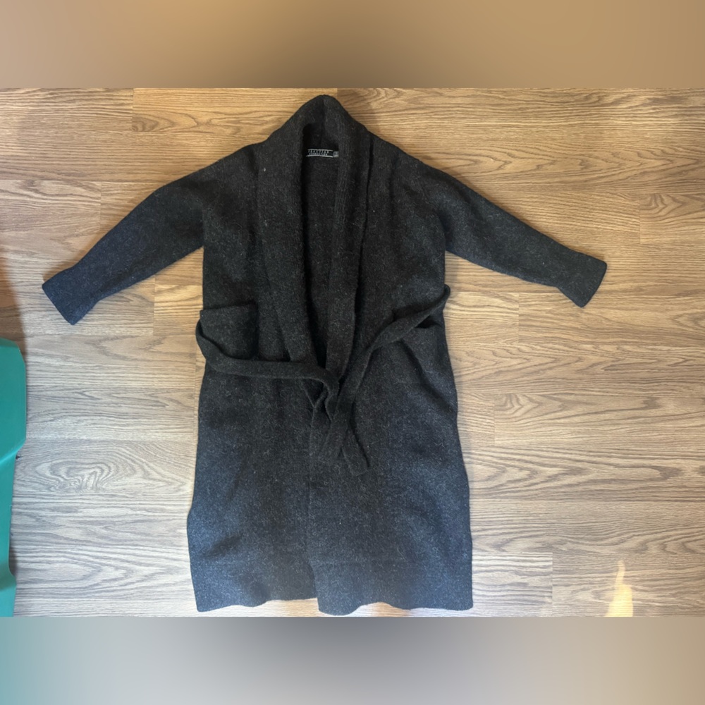 Peruvian Connection Dark Gray Cardigan Sweater
